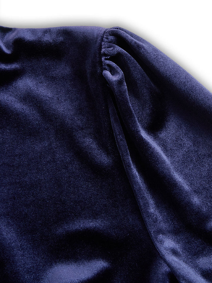 Sibella - Navy Long-Sleeve Midi Dress