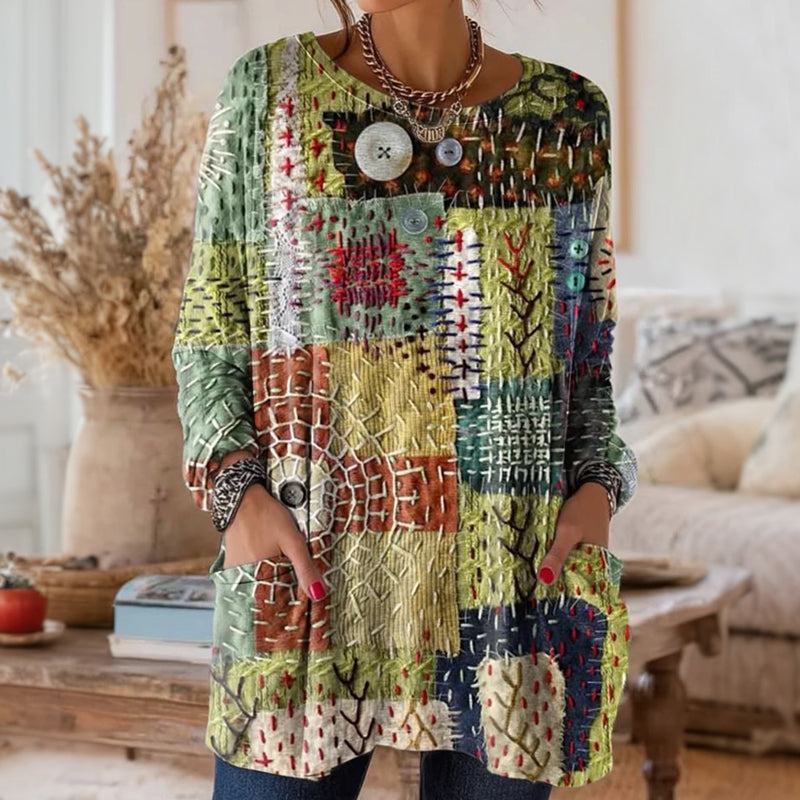 Blouse Décontractée Vintage