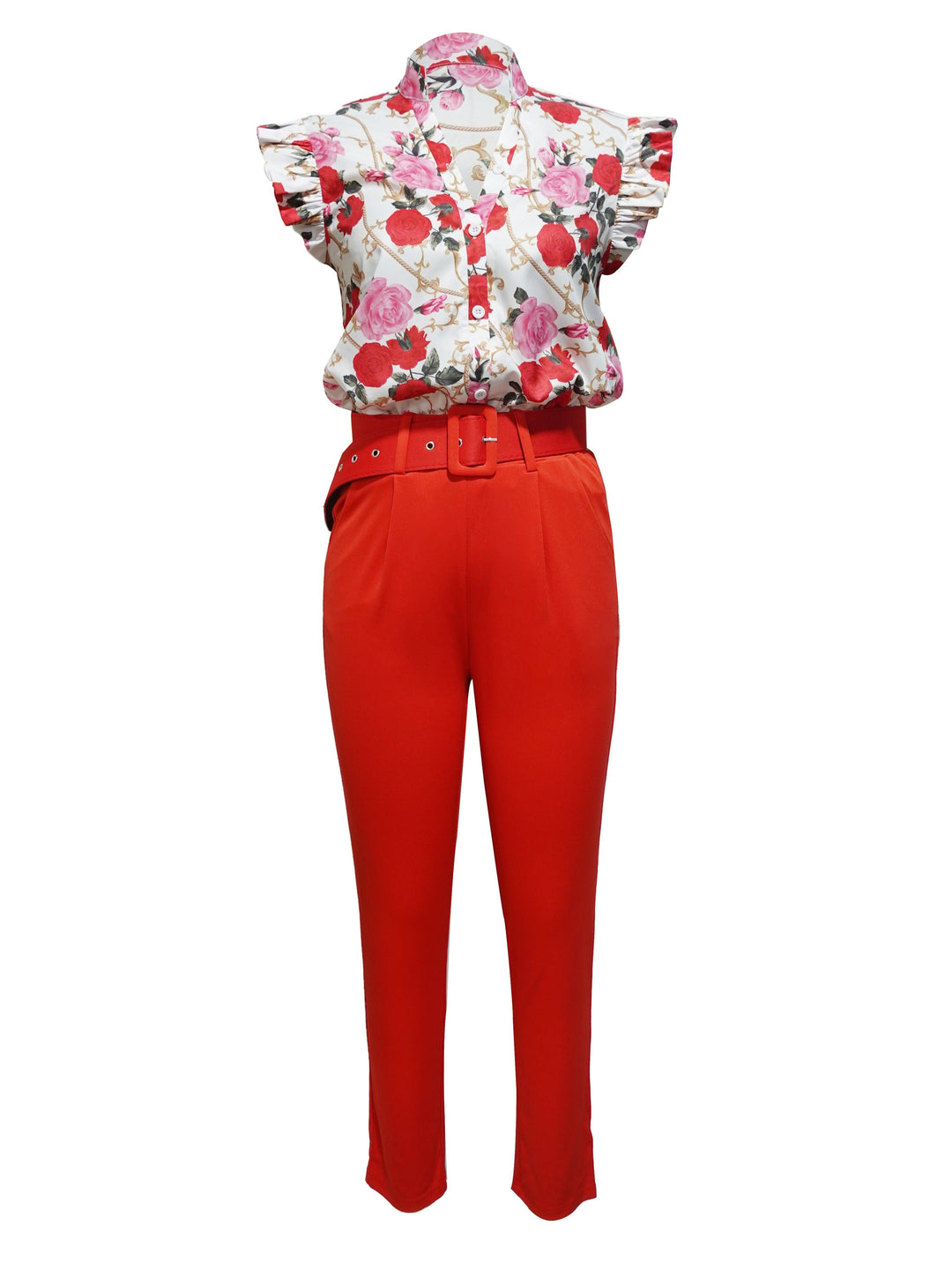 Florabel - Stylish Ruffle-Sleeve Set