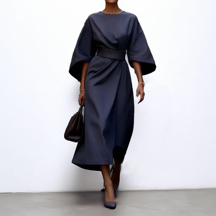 Eldra - Satin Feel Batwing Sleeve Maxi Dress